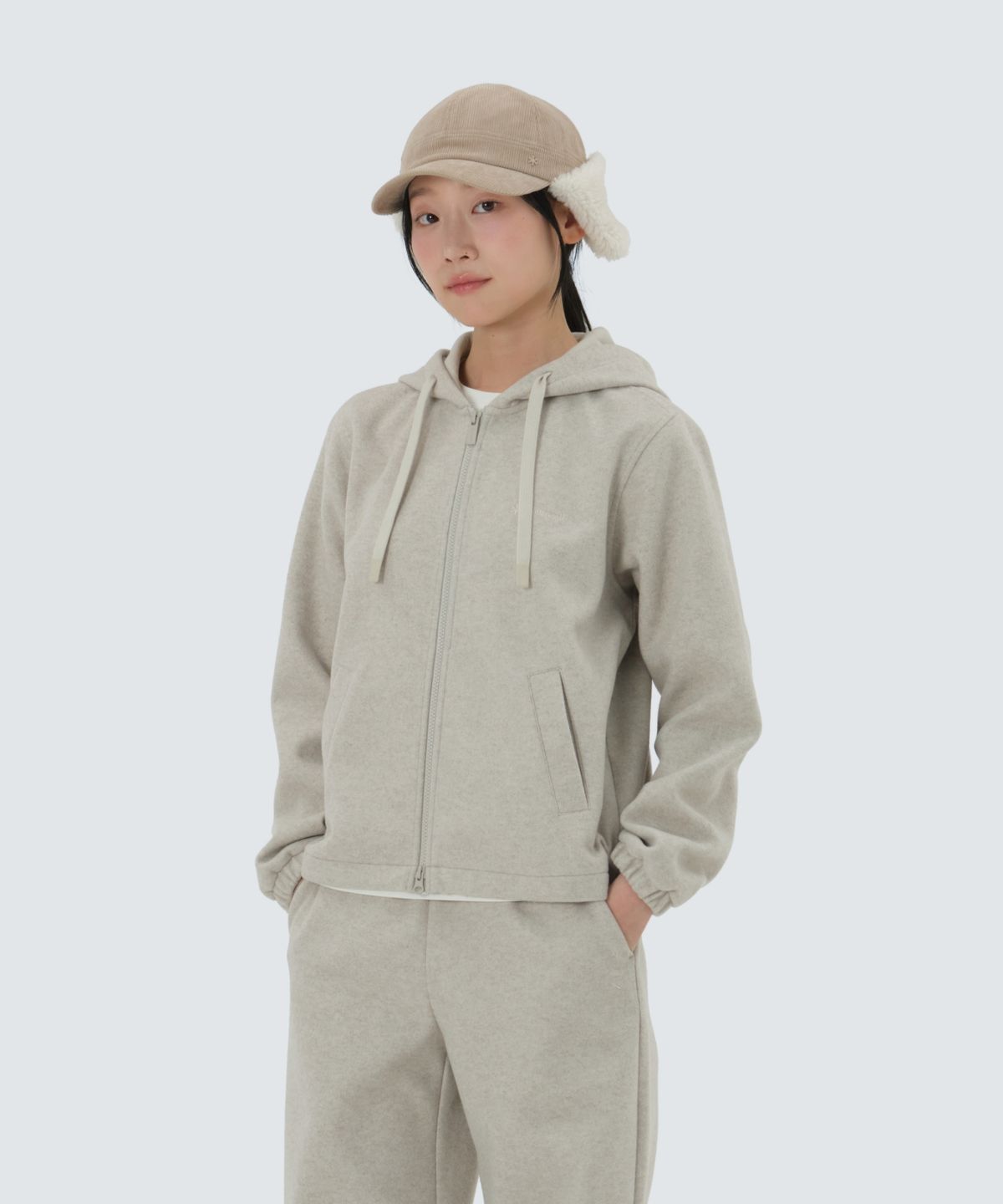 스노우피크 어패럴(SNOWPEAK APPAREL) 에센셜울 여성 후드 집업 (S25WWFFJ07) Oatmeal