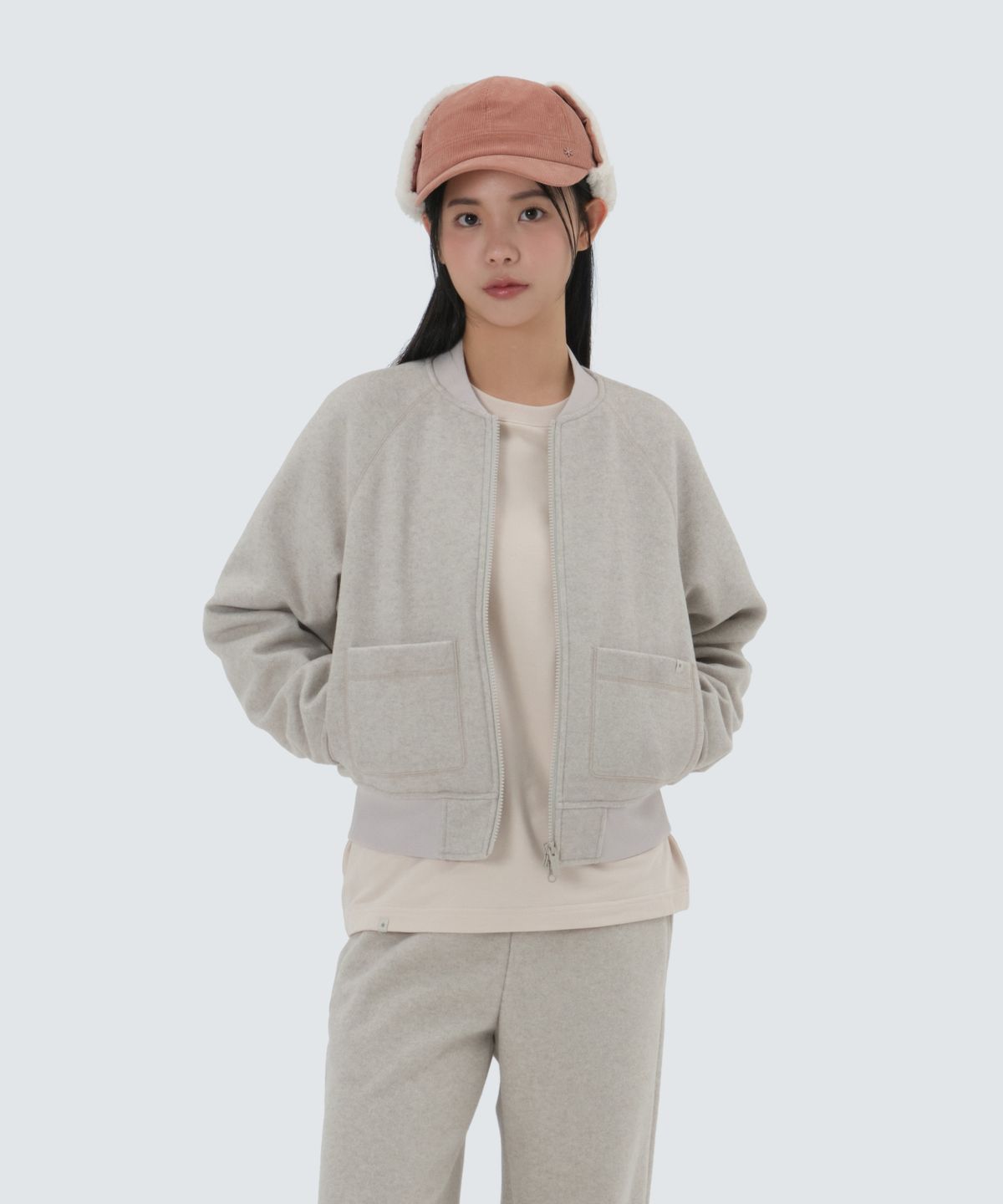 스노우피크 어패럴(SNOWPEAK APPAREL) 에센셜울 여성 바시티 자켓 (S25WWFPJ07) Oatmeal