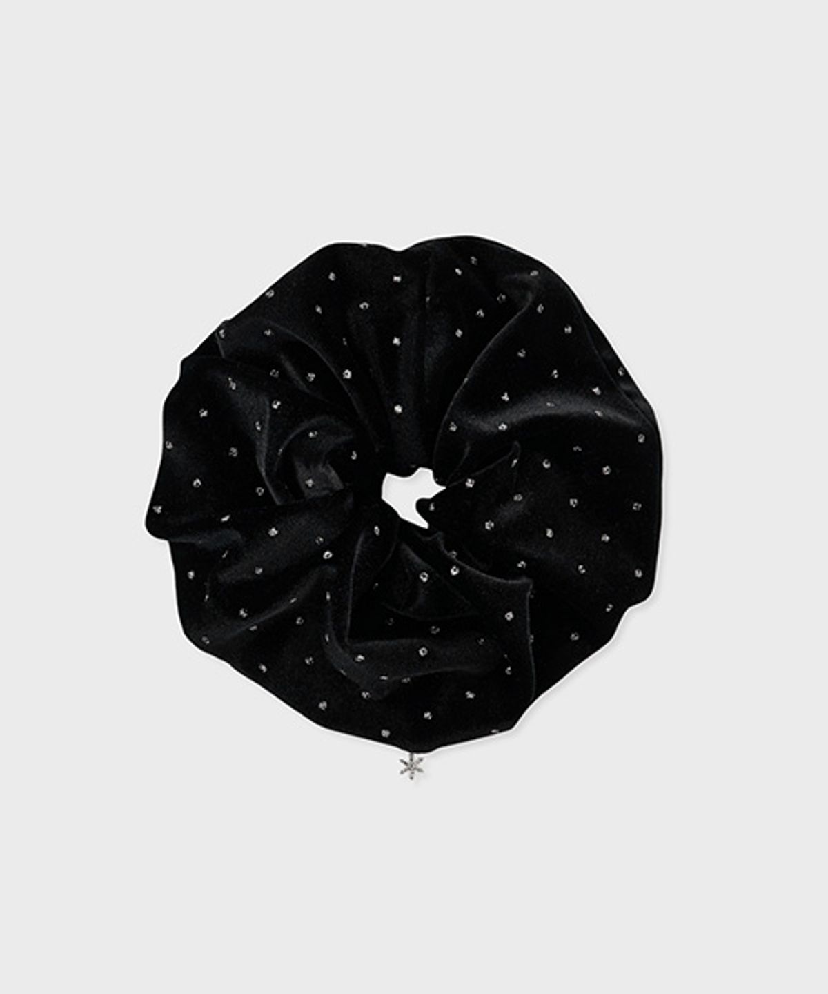 삭스어필(SOCKS APPEAL) snow charm velvet big hair scrunchie black