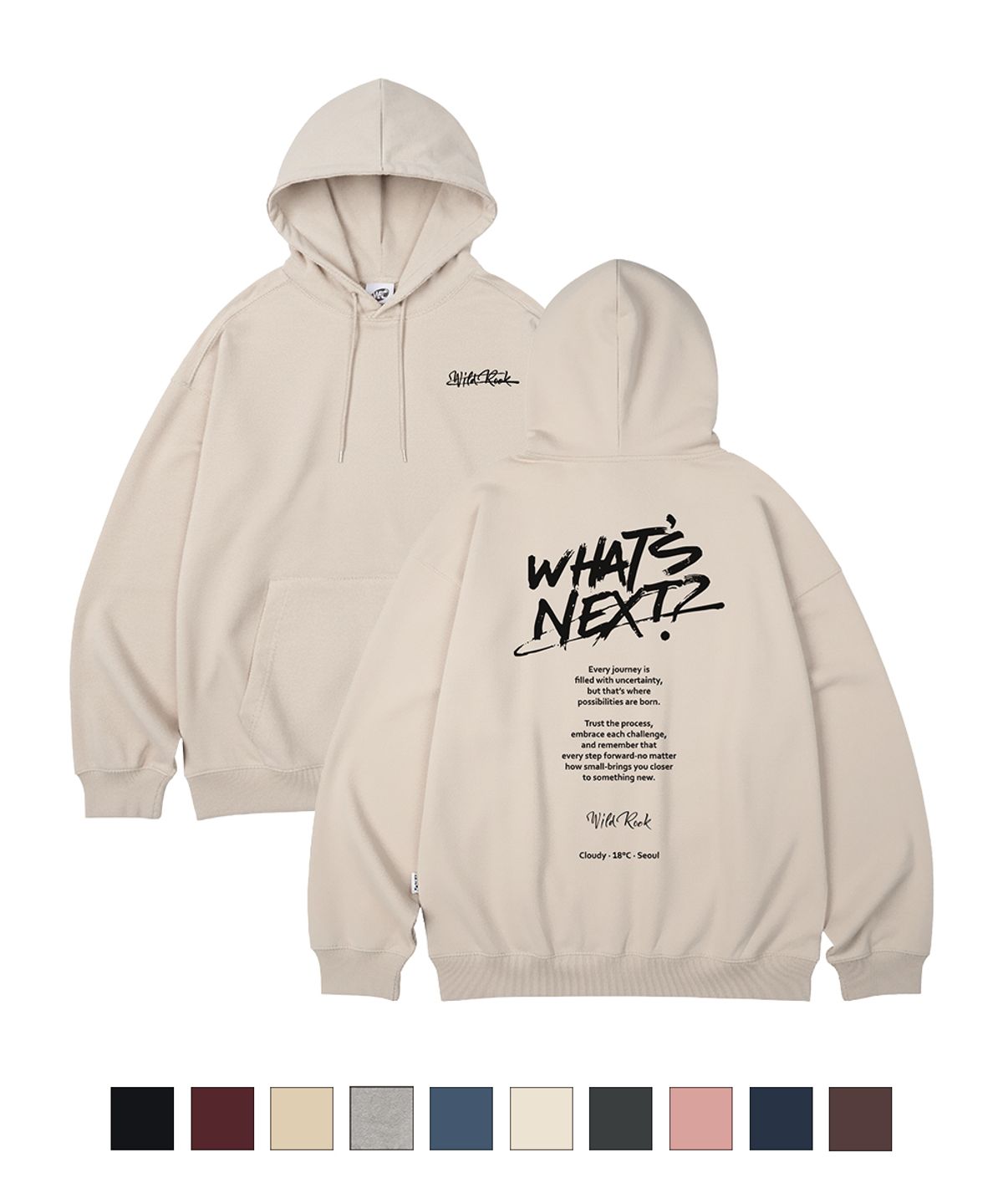 와일드락(WILDROCK) Whats Next 오버핏 후드_10 COL
