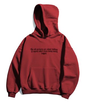 DTG 론니 오버핏 후드 티셔츠 버건디