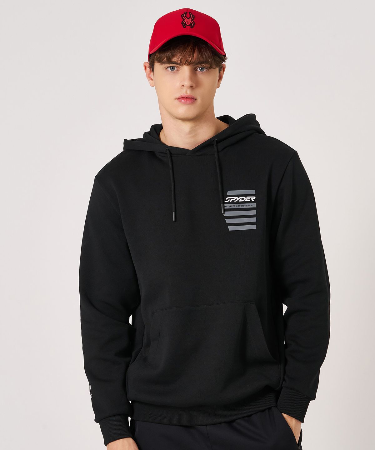 스파이더(SPYDER) 남성 라드패드 후드 티셔츠 SPKFCNHD301MBLK