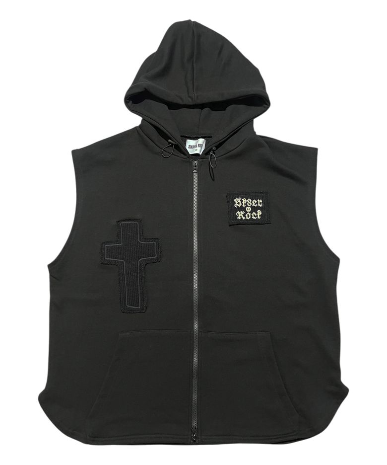 Neo Sweat Hood Zip-Up Vest ((black))