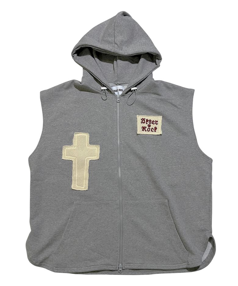 Neo Sweat Hood Zip-Up Vest ((melange gray))