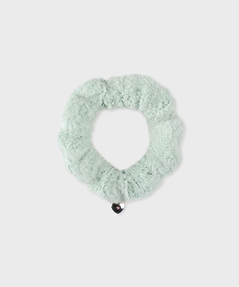 mini charm hair scrunchie mint heart