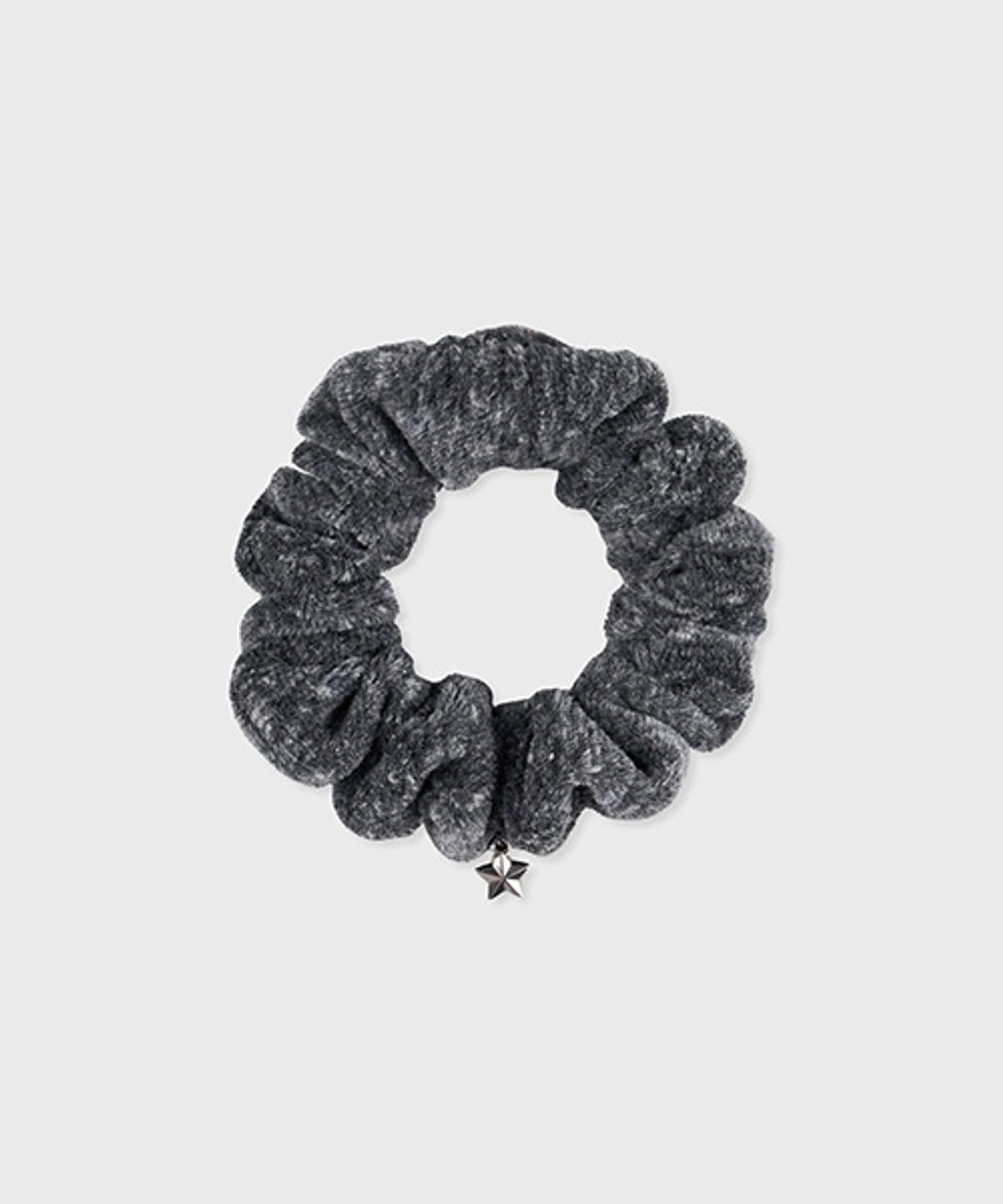 삭스어필(SOCKS APPEAL) mini charm hair scrunchie dark grey star