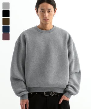 코지 오버핏 크롭 기모 맨투맨 ( 8Color )