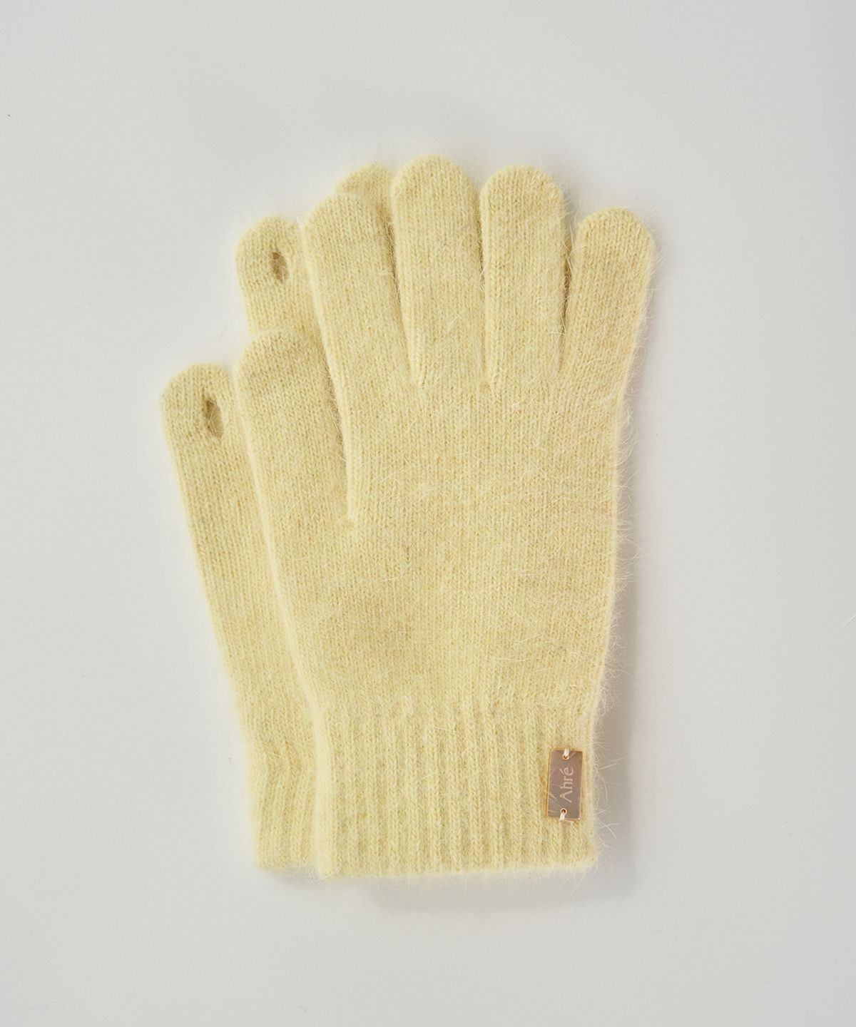 아흐레(AHRE) Nue Fingerhole Angora Wool Gloves _YELLOW