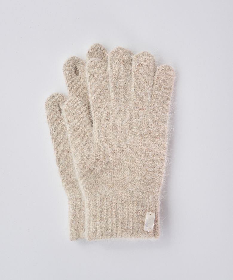 Nue Fingerhole Angora Wool Gloves _BEIGE