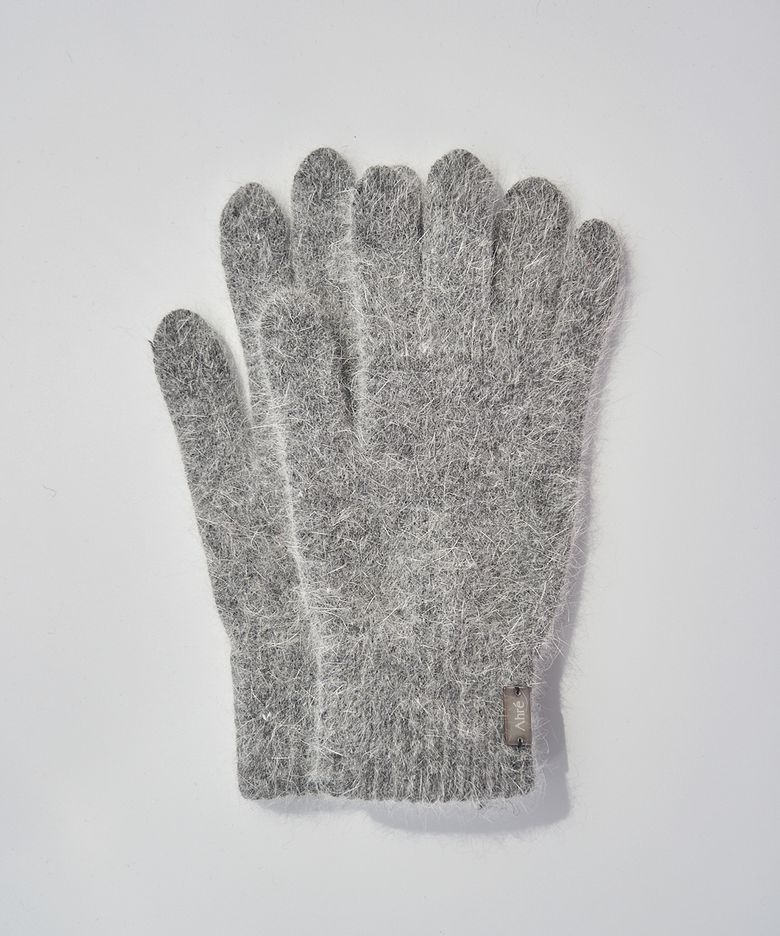 Nue Fingerhole Angora Wool Gloves _GREY