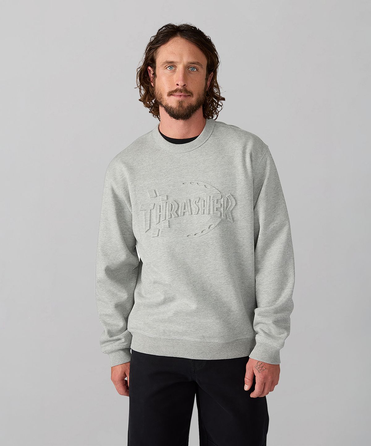 디키즈(DICKIES) 디키즈 X 트레셔 릴렉스드 스웨트 셔츠 Grey Menlange