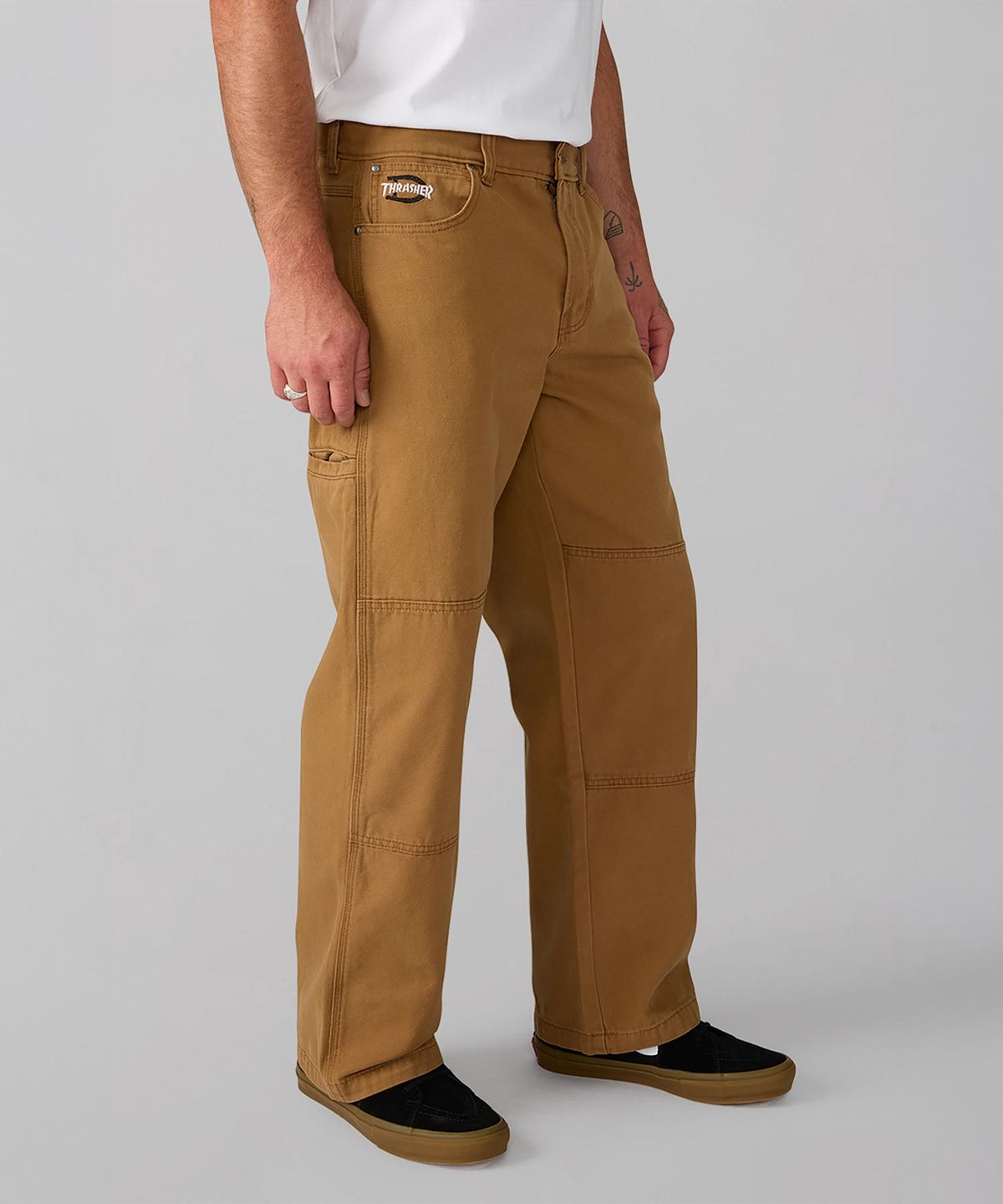 디키즈(DICKIES) 디키즈 X 트레셔 루즈핏 팬츠 Brown Duck