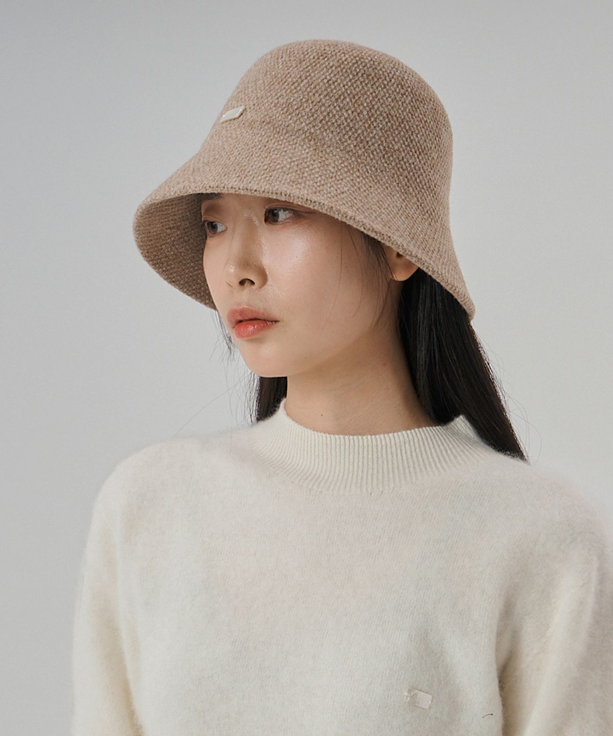 아흐레(AHRE) Lune Felted Wool Bucket Hat4_BEIGE