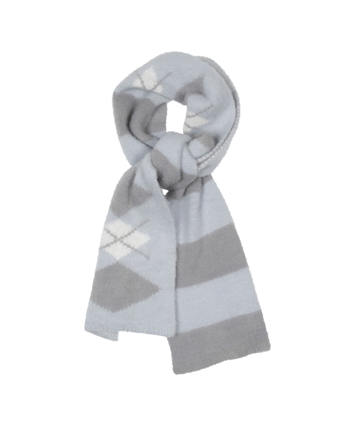 더콜디스트모먼트(THE COLDEST MOMENT) TCM stripe argyle muffler (grey)