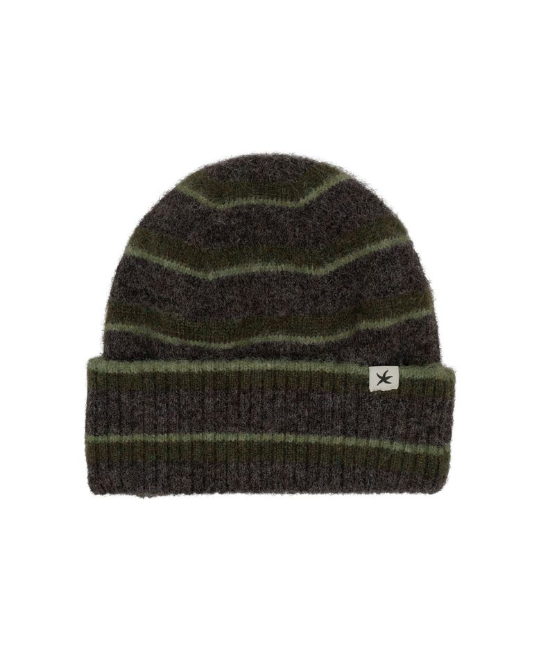 TCM mohair stripe beanie (khaki)