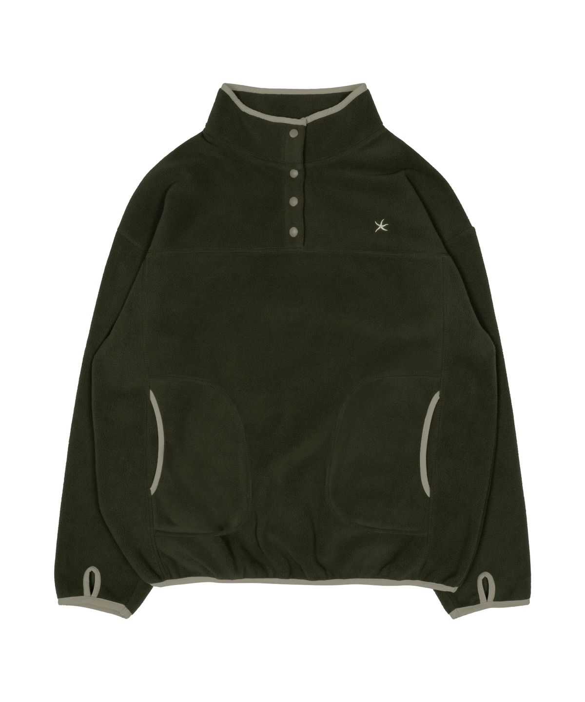 더콜디스트모먼트(THE COLDEST MOMENT) TCM half button fleece pullover (khaki)