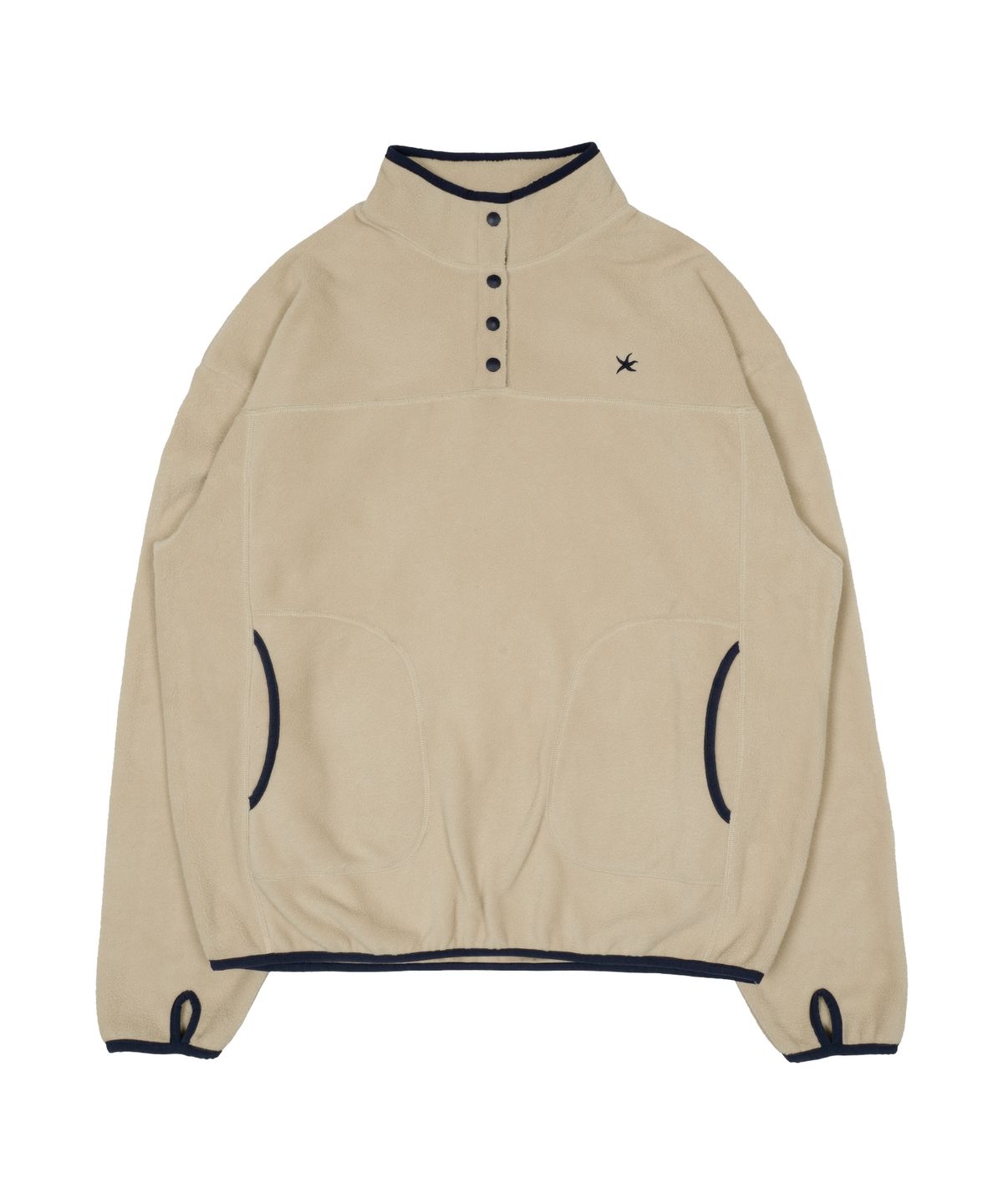 더콜디스트모먼트(THE COLDEST MOMENT) TCM half button fleece pullover (beige)