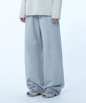TCM hidden check sweat pants (melange grey)