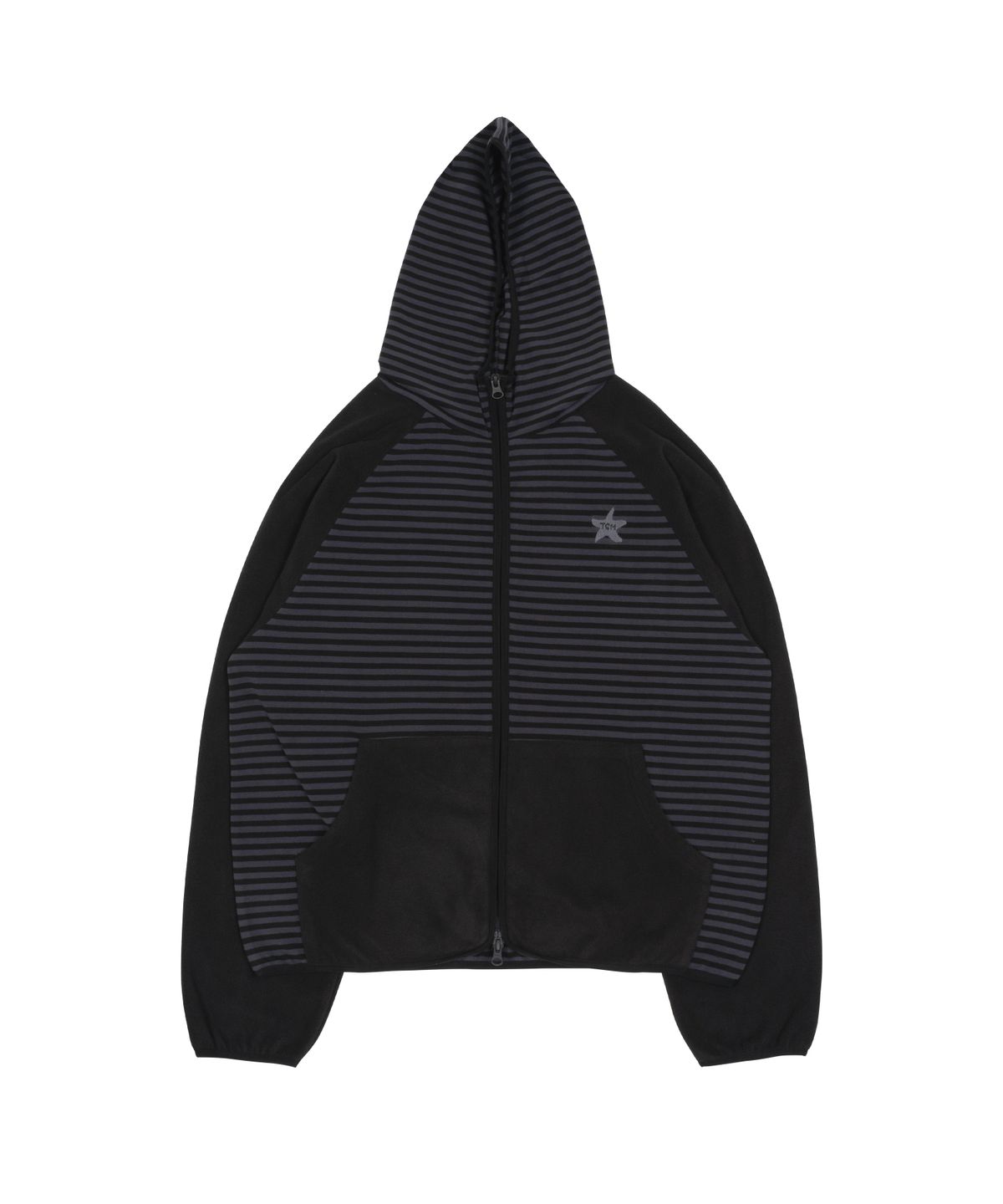 더콜디스트모먼트(THE COLDEST MOMENT) TCM stripe raglan fleece jacket (charcoal)