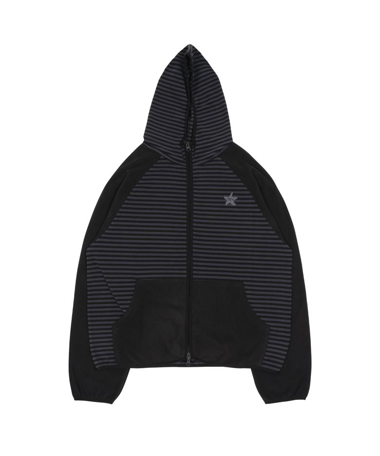 TCM stripe raglan fleece jacket (charcoal)