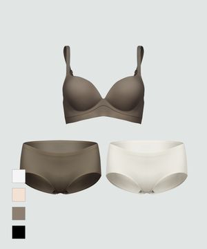 츠메르브라 쫀쫀 심리스 세트(브라1+팬티2)_4colors