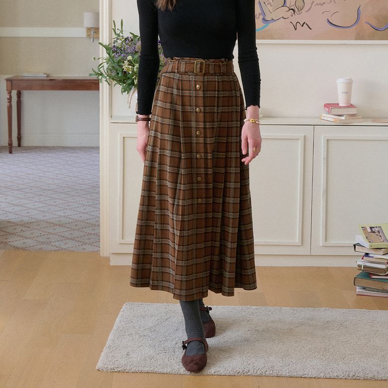 SR_College plaid skirt