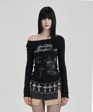 Black Vintage heart longsleeve