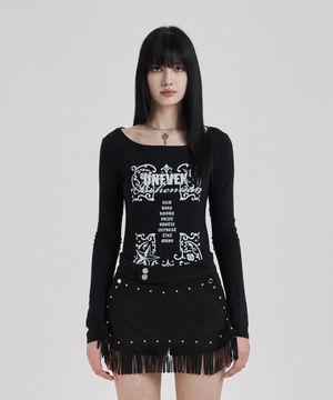 Black Bohemian graphic longsleeve