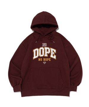 DOPE 오버핏 후드티 (와인)