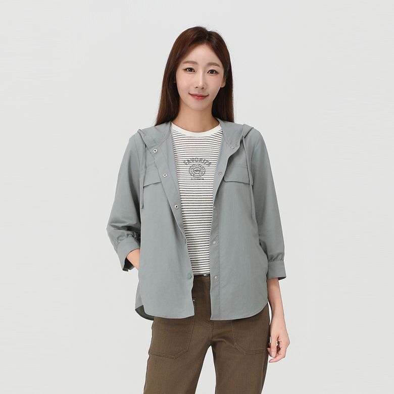 후드 아우터형 솔리드 셔츠_1J61537