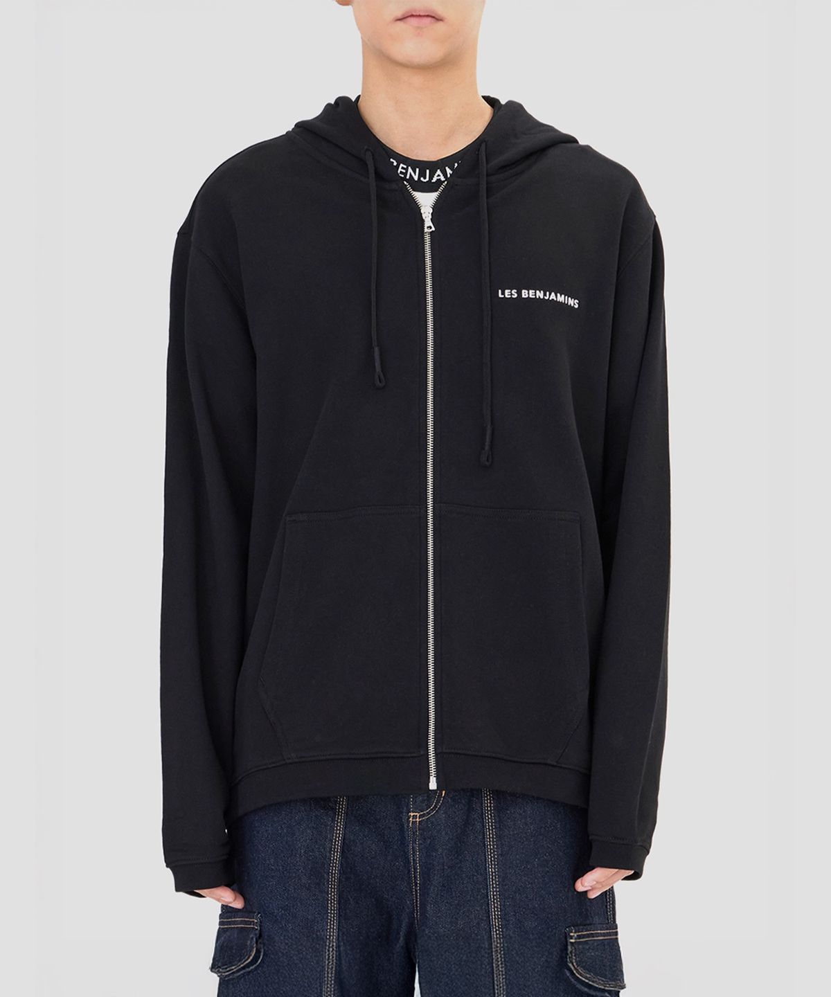 레 벤자민(LES BENJAMINS) (U) 지퍼 후디 307 블랙 ZIP HOODIE 307 BLACK