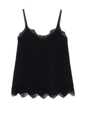 코튼 퀼티드 레이스 슬립 (블랙)