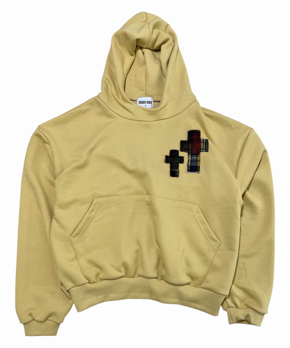 스케이터락(SK8ER ROCK) Double Cross Crop Sweat Hoodie ((buttercup))
