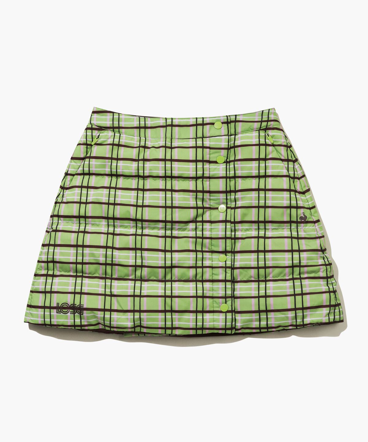 르꼬끄 골프(LECOQ GOLF) 여성 다운 리버서블 스커트 _LIME GQ422LSKO2