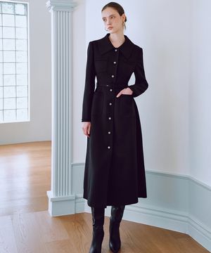 25FW 칼라132 GBTN 마야 트위드 원피스 블랙