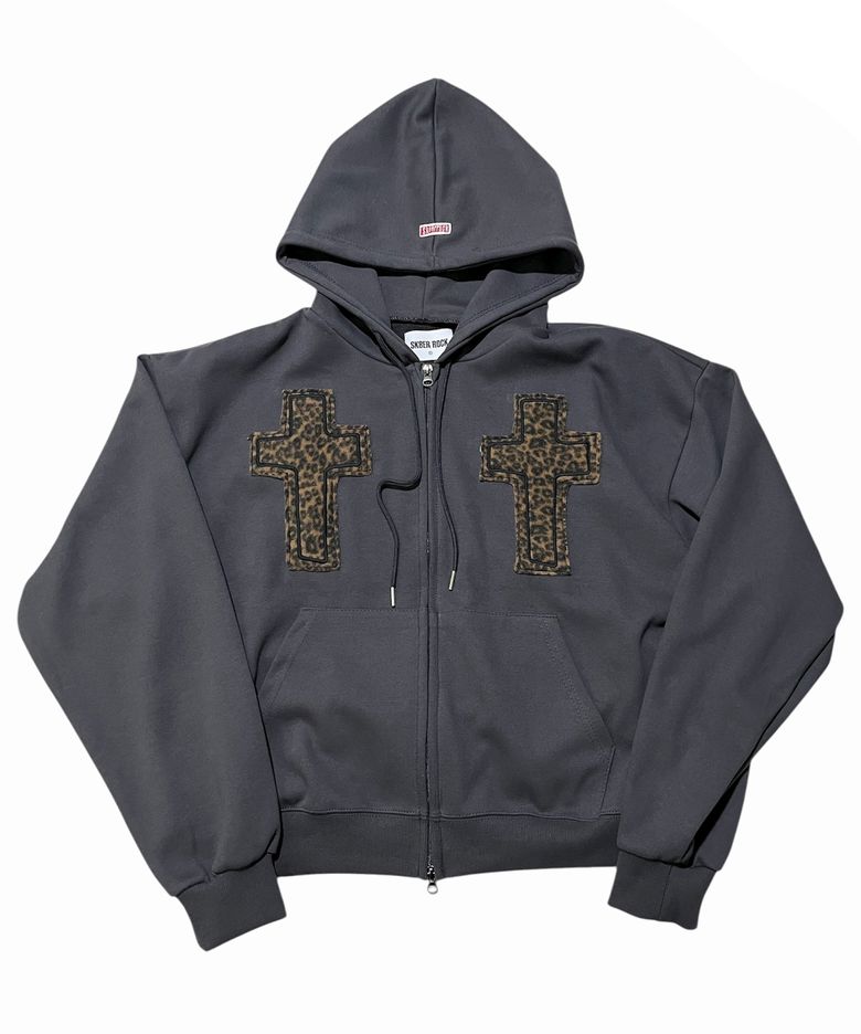 Striking Cross Sweat Hood Zip-Up ((dark gray))