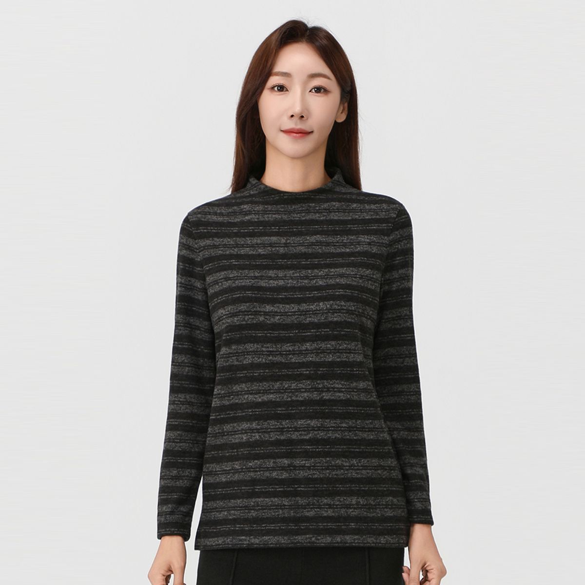 피에이티(PAT) 스트라이프 목크넥 티셔츠_1J85485