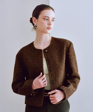 25FW 칼라2 GBTN  노바 트위드자켓 브라운