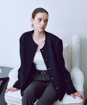 25FW 칼라3 GBTN  비바 트위드자켓 네이비