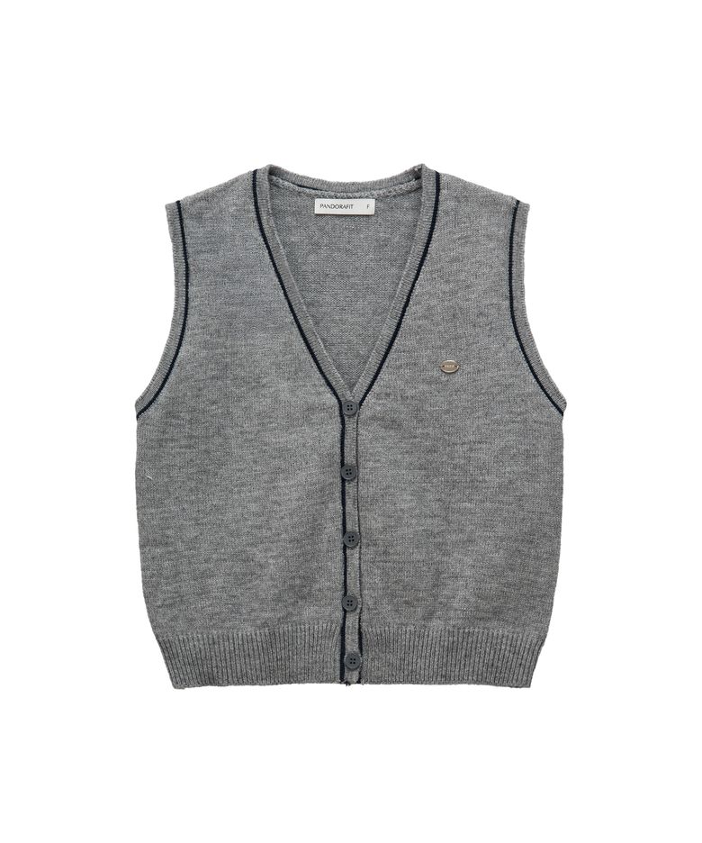 Line Knit Vest (gray)