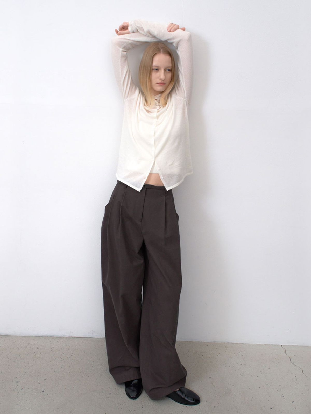 아틀리에 나인(ATELIER NAIN) BELTED TWO TUCK WIDE PANTS S(PT-5722)