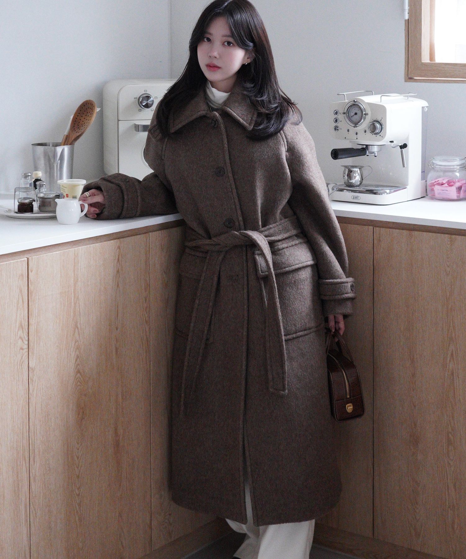 MUSINSA公式 | DRAWFIT WOMEN Rabbit Angora Wool Balmacaan Long Coat
