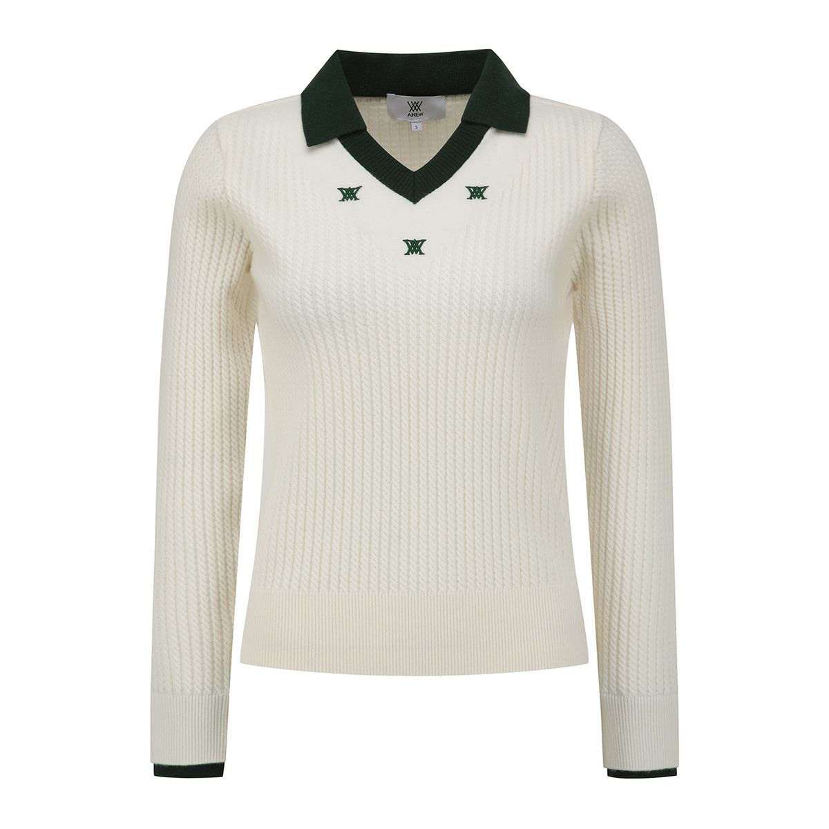 어뉴골프(ANEW GOLF) W LOGO POINT CABLE SWEATER _OW