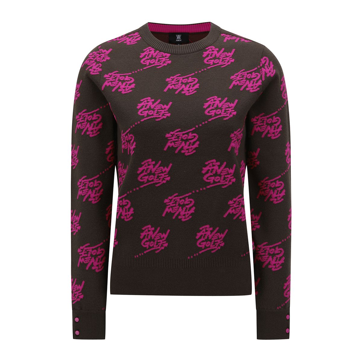 어뉴골프(ANEW GOLF) W LOGO PATTERN JACQUARD PULLOVER_DW