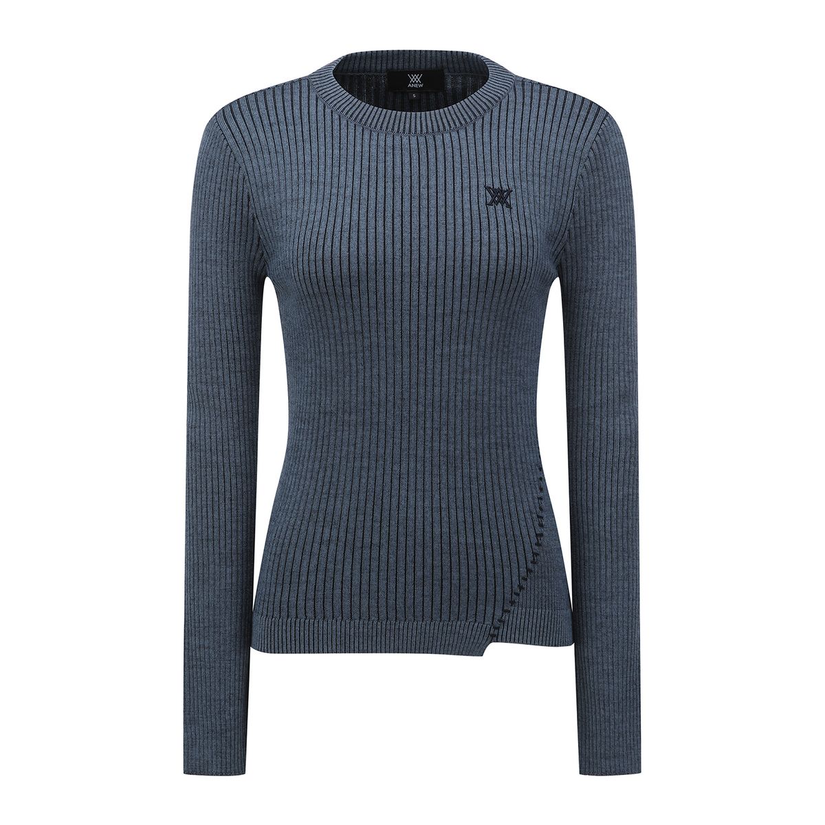 어뉴골프(ANEW GOLF) W STRIPE TEXTURED PULLOVER_BL