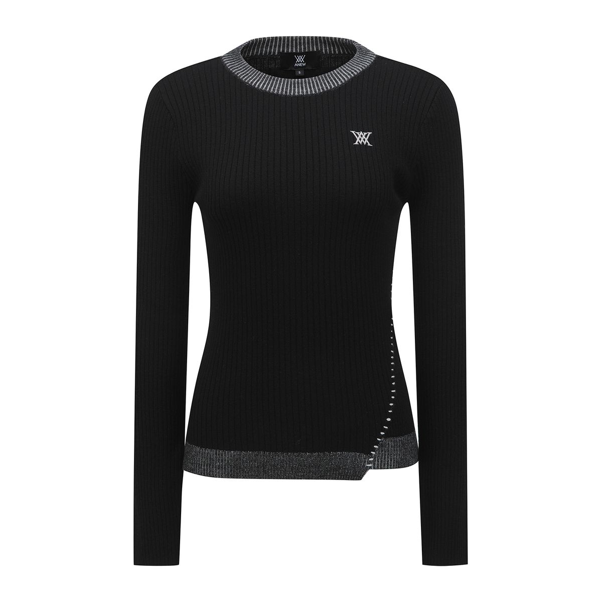 어뉴골프(ANEW GOLF) W STRIPE TEXTURED PULLOVER_BK