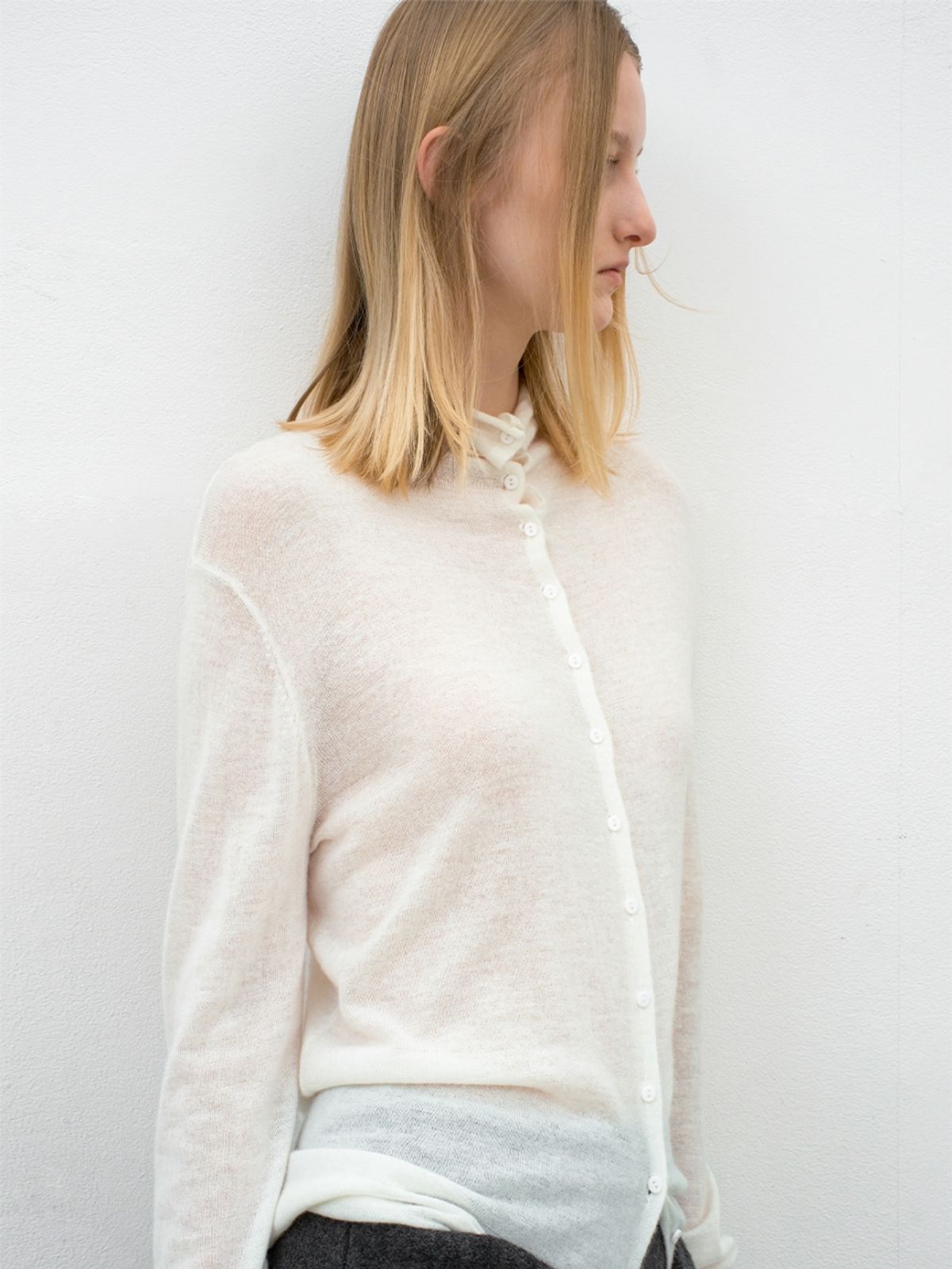 아틀리에 나인(ATELIER NAIN) SHEER ALPACA HIGHNECK 2WAY CARDIGAN(CD-2246)