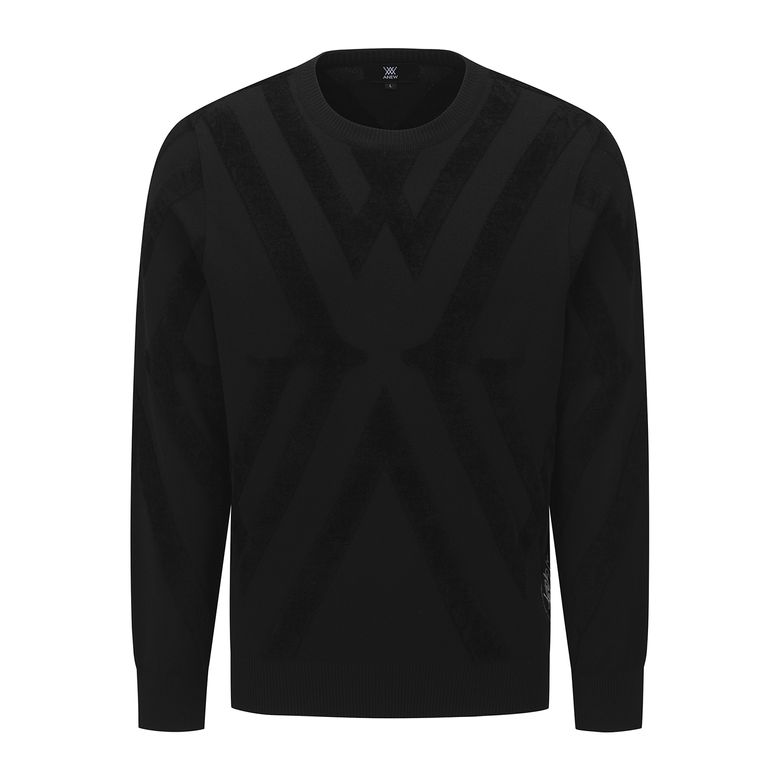 M BIG LOGO INTARSIA PULLOVER_BK