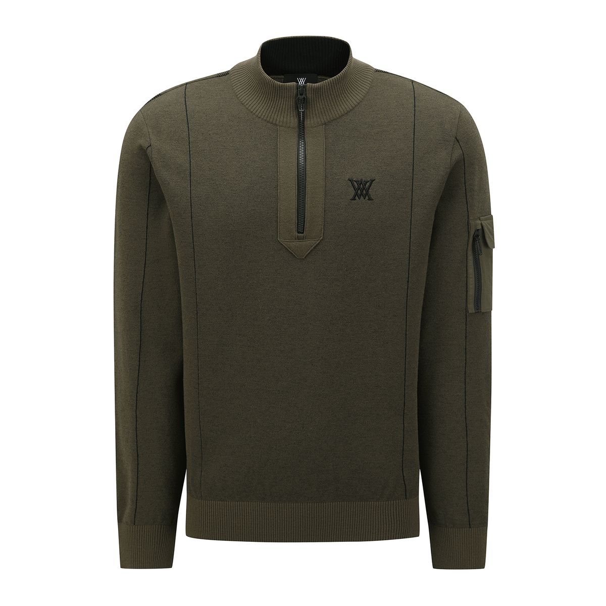어뉴골프(ANEW GOLF) M TWO TONE HALF ZIP-UP PULLOVER_KH