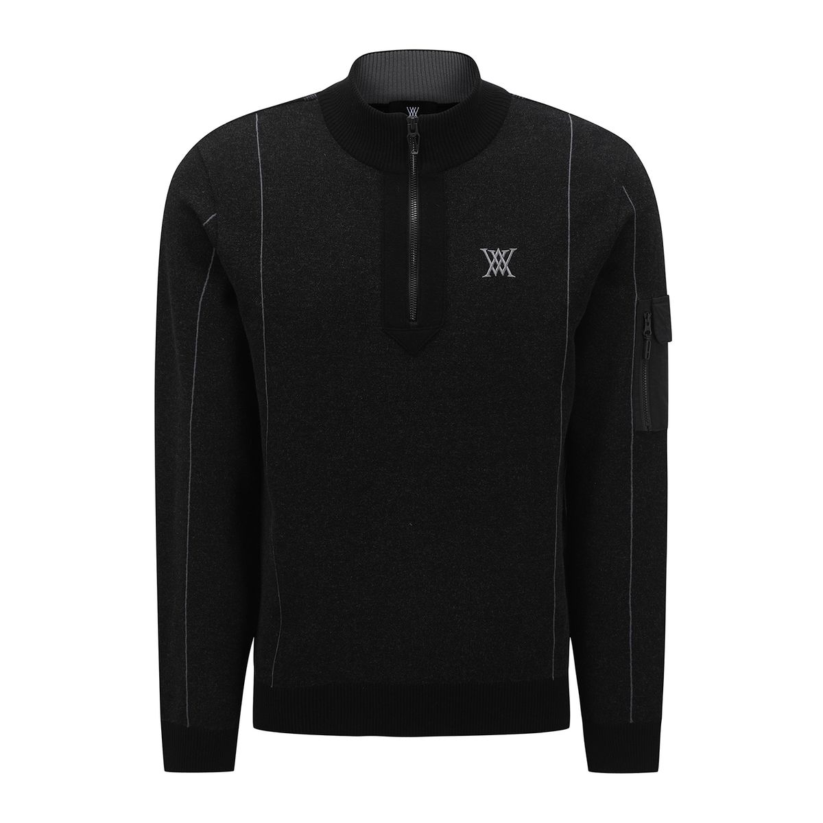 어뉴골프(ANEW GOLF) M TWO TONE HALF ZIP-UP PULLOVER_BK